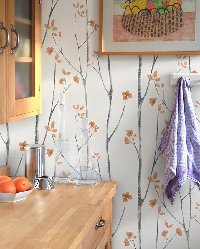 Timeet Peel and Stick Wallpaper Boho Floral Wallpaper Tree ContactPaper