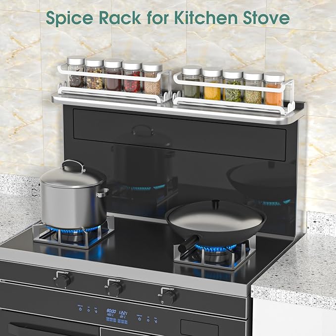 LUCYCAZ 2 Pack Wall Mounted Spice Rack