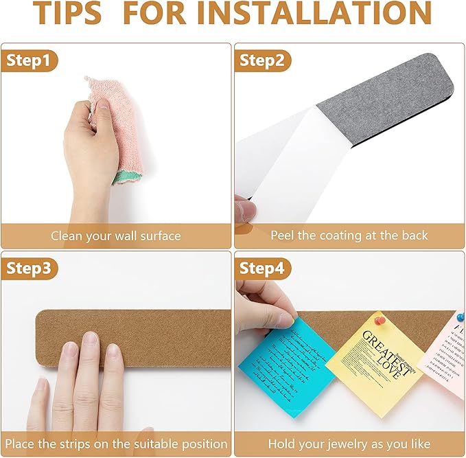 8 Pack Felt Pin Board Bar Strips Bulletin Board
