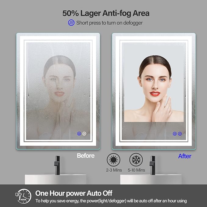 LED Bathroom Mirror 28x20 Inch