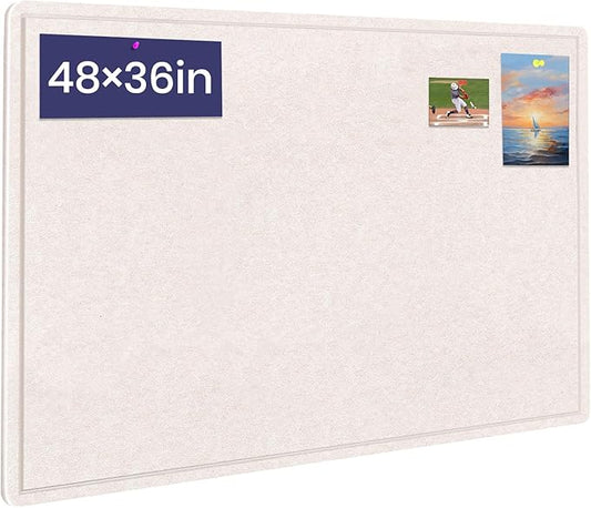 Large Bulletin Board, 48 X 36 inches Felt Board Notice Pin Board, Self-Adhesive
