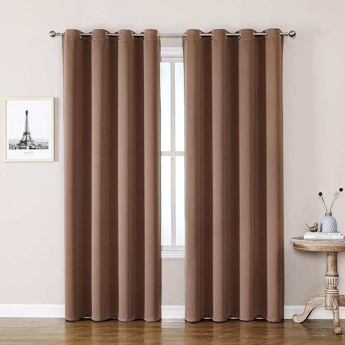 ChrisDowa Room Darkening Curtains 80 Inches Long 2 Panels Set