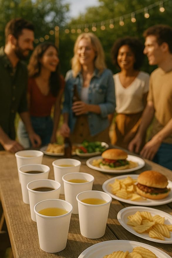 White Paper Coffee Cups – 12 Oz. [200 - Pack] Disposable Hot & Cold Beverage Cups | Durable Paper Cups for Hot and Cold Coffee, Water, Juice, Tea & More – Ideal for Office, Parties, Home & Travel Use