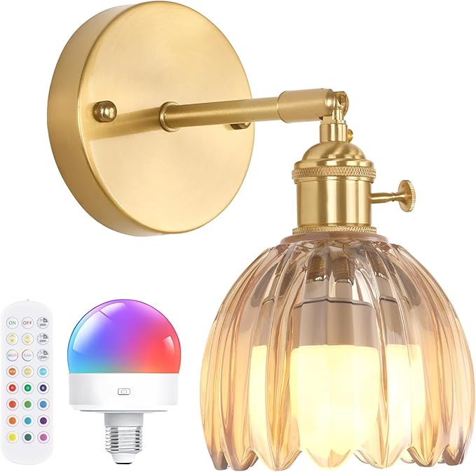 Shenmoyl Vintage Battery Operated Wall Sconce