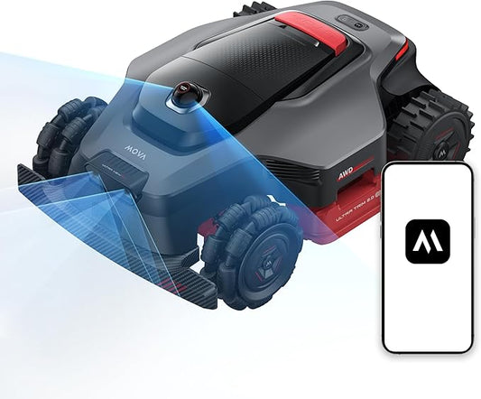 MOVA LiDAX Ultra 3000 AWD Robot Lawn Mower Wire Free RTK Free for up to 0.75 Acre*Dual Maps, 360Â° 3D LiDAR & AI Dual Vision Mapping, Robotic Mower with 4G, for 80% Slopes, Cutting Height 1.2ââ3.9â