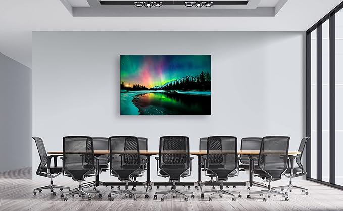 S01969 Wall Art HD Aurora Scenery Painting on Canvas Prints Stretched and