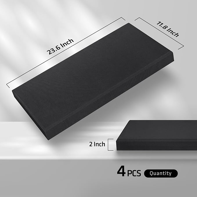 UMIACOUSTICS 4 PCS Acoustic Panels, 2“ Thick 23.6" x 11.8" Fiberglass Sound