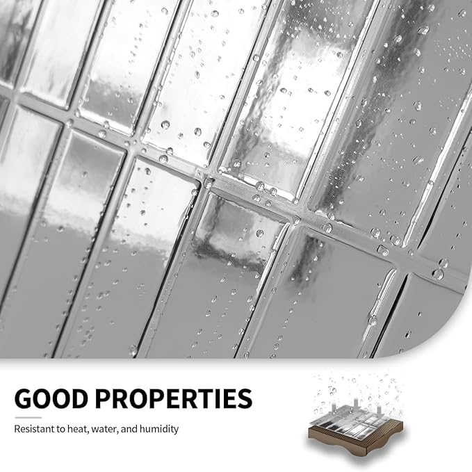 Peel and Stick Backsplash 3D Wall Tiles, Self-Adhesive, Oil Proof, Waterproof