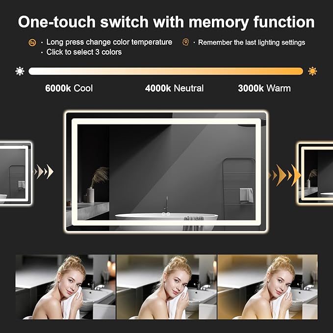AMOISE LED Bathroom Vanity Mirror