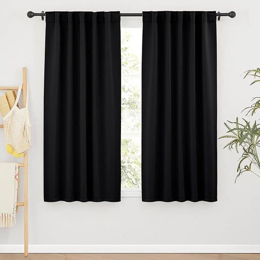 RYB HOME Blackout Curtains for Living Room, Back Tab & Rod Pocket Top