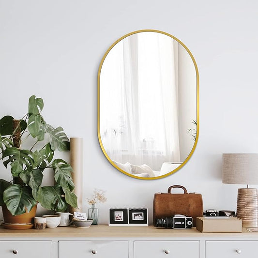 Bathroom Mirror for Wall, Metal Framed Vanity Mirror