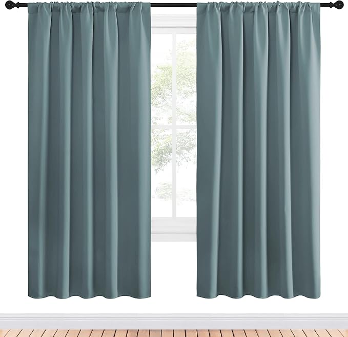 NICETOWN Greyish Blue Blackout Curtains Panels