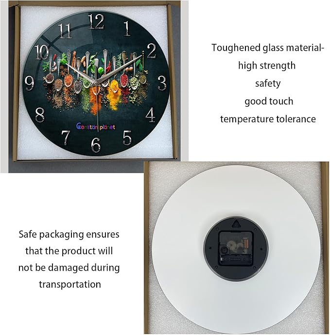 Kitchen Wall Clock Battery Operated 12 Inches Round Decorative Clocks