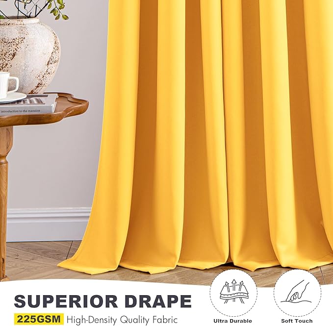 MIULEE Blackout Curtains for Bedroom Living Room 2 Panels, Thermal Insulated