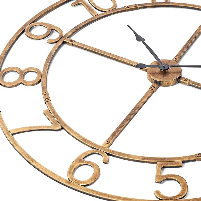 Large Wall Clock for Living Room Decor–40 Inch Silent Non-Ticking Modern