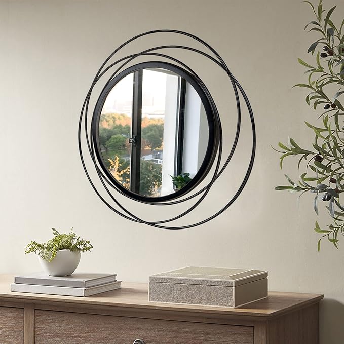 2 Set. Circle Mirrors for Wall Decor for Living Room Bedroom Bathroom Entryway