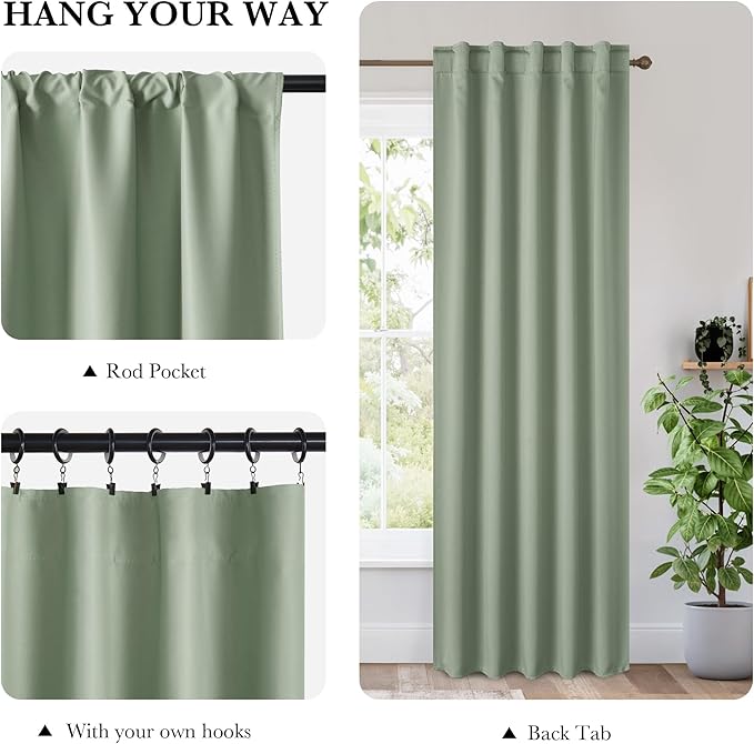 RYB HOME 100% Blackout Short Curtains
