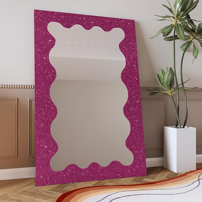 CRE8TIVE Deep Pink Glitter Wallpaper Border Peel and Stick Wall Border Stickers