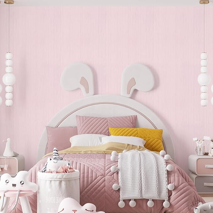 Pink Grasscloth Peel and Stick Wallpaper Textured Self-Adhesive Contact Paper A