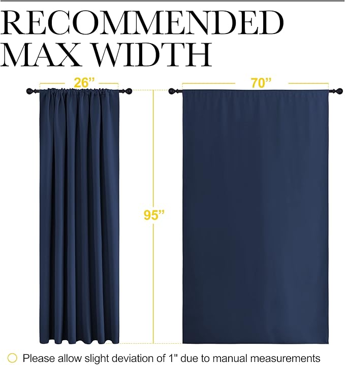 NICETOWN Living Room Curtains, Home Decorations Thermal Insulated Solid Rod