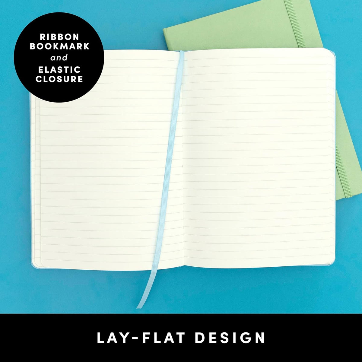Paperage Lined Journal Notebook - Medium Black Hardcover, 160 Pages, 100 GSM Thick Paper for Work & School