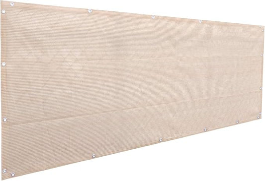 Alion Home© Elegant Privacy Screen for Backyard Deck, Patio, Balcony, Fence, Pool, Porch, Railing. Banha Beige (4' x 15')