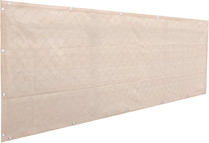 Alion Home© Elegant Privacy Screen for Backyard Deck, Patio, Balcony, Fence, Pool, Porch, Railing. Banha Beige (3' x 26')