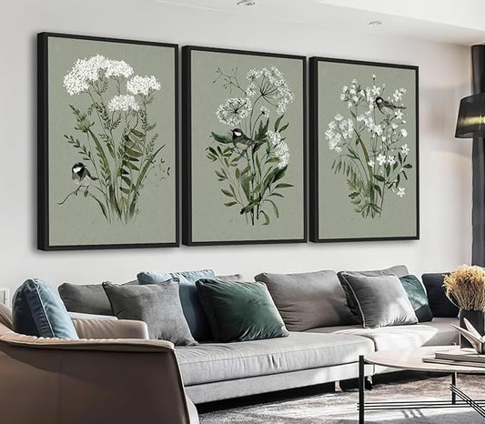 Large Flowers Canvas Wall Art