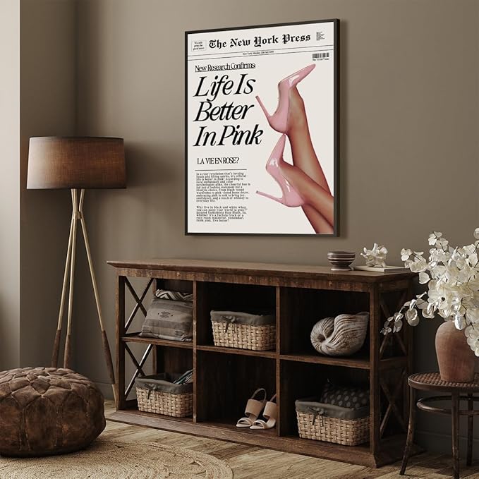 Trendy Baby Pink Poster 70s Canvas Prints The New York Press Wall Art Life Is