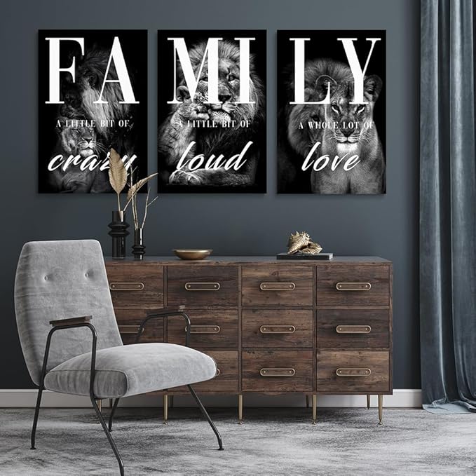 GUBIYU Farmhouse Family Wall Art Set of 3 Home Living Room Dining Room Wall