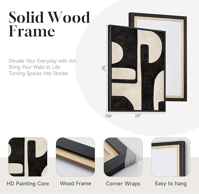 Large Framed Abstract Set of 2 Wall Art