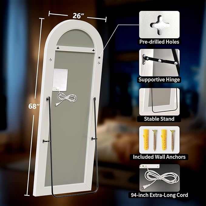 Full Length Mirror with LED Lights, LED Mirrors Full Length Floor Mirror Full