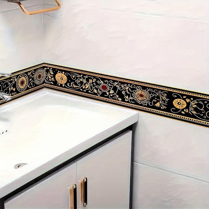 HOMETITUTE Wallpaper Border 4x196 Inch Peel and Stick Wall Border Wallpaper