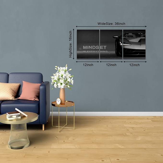 KAWAHONE Motivational Canvas Wall Art Lamborghini Posters Prints Entrepreneur