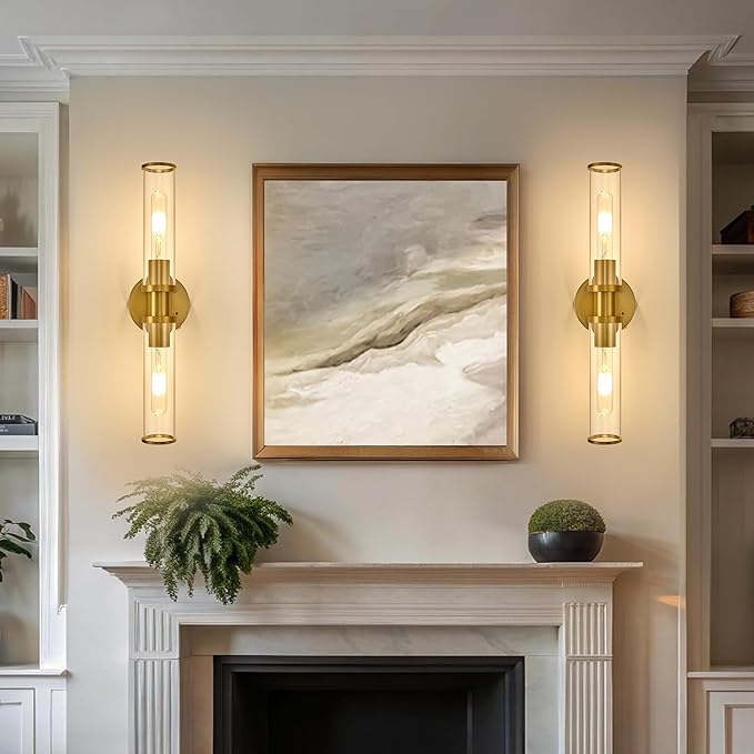 Wireless Wall Sconces with Remote Control, Battery Operated Wall Sconce Set of