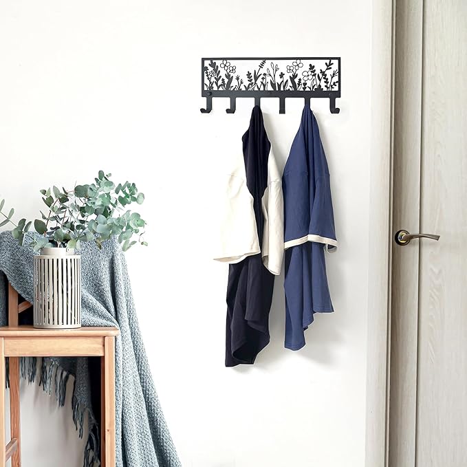 Floral Wall Mounted Coat Rack