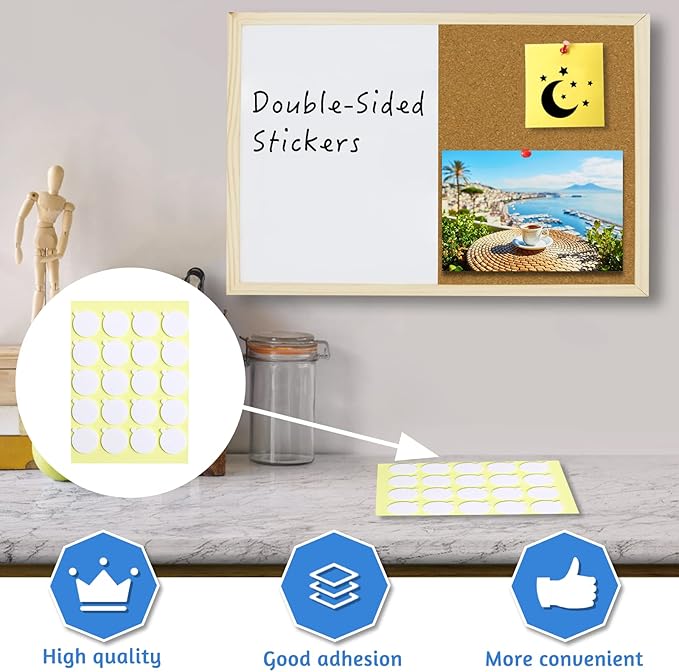 OWLKELA Dry Erase Cork Board 16.5"x12.6", Notice Pin Board, Memo Board