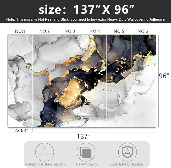 -Grey and White Marbled Fabric Wallpaper Living Room Abstraction Art Bedroom
