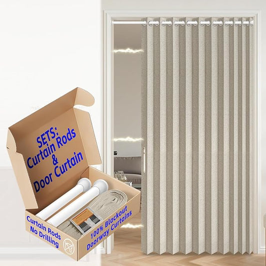 AJAZZ Blackout Accordion Door Curtain