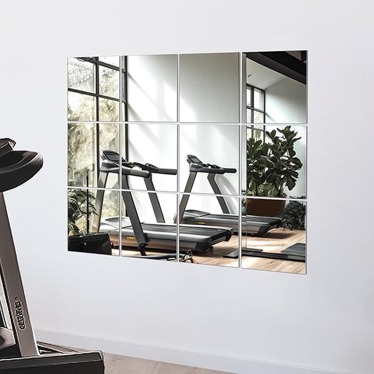 TRAHOME Home Gym Mirror Tiles for Wall, Living Room, Over The Door