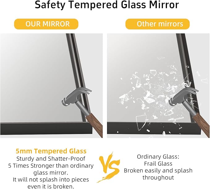 36"x 24" Black Bathroom Mirrors