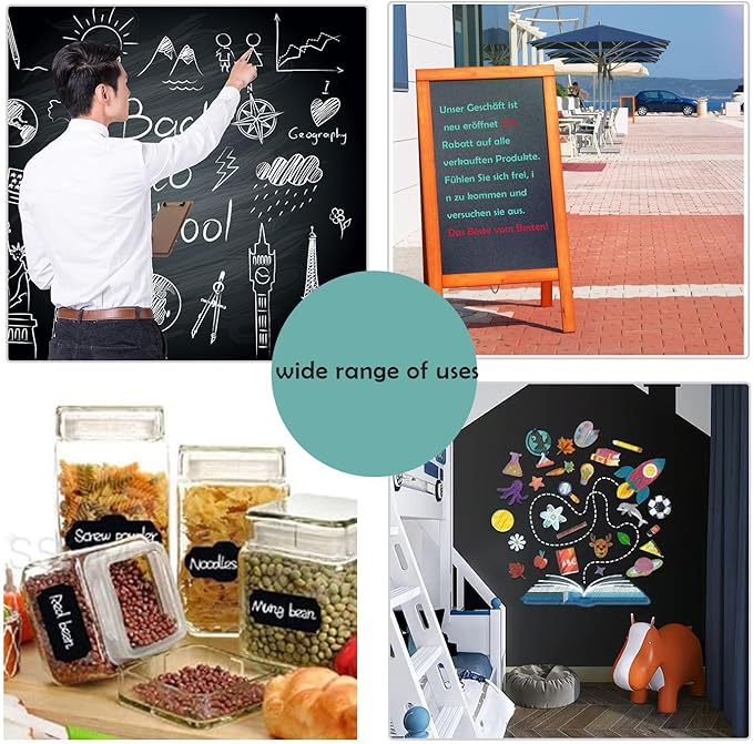 Chalk Board Contact Paper with Adhesive, Wallpaper Sheets
