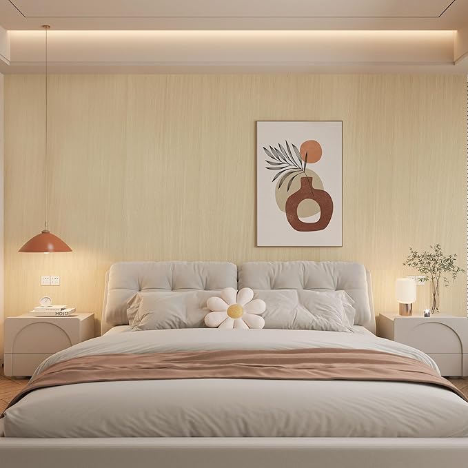 BOMENG White Oak Wood Wallpaper Light Oak Contact Paper Peel and Stick