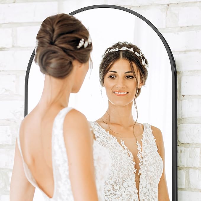 Sweetcrispy 64"x21" Arched Full Length Mirror, Leaning or Standing Full Body