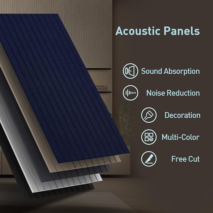 6 Pack Acoustic Wall Panels, 47.2" X 23.6" Sound Absorbing Panels, Decorative