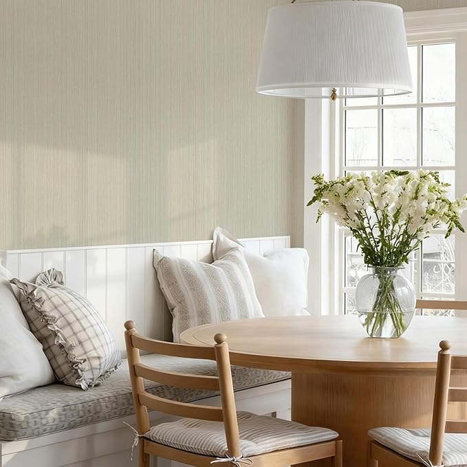 YXTII 20.8" x 393.7" Grasscloth Peel and Stick Wallpaper, Textured Wallpaper