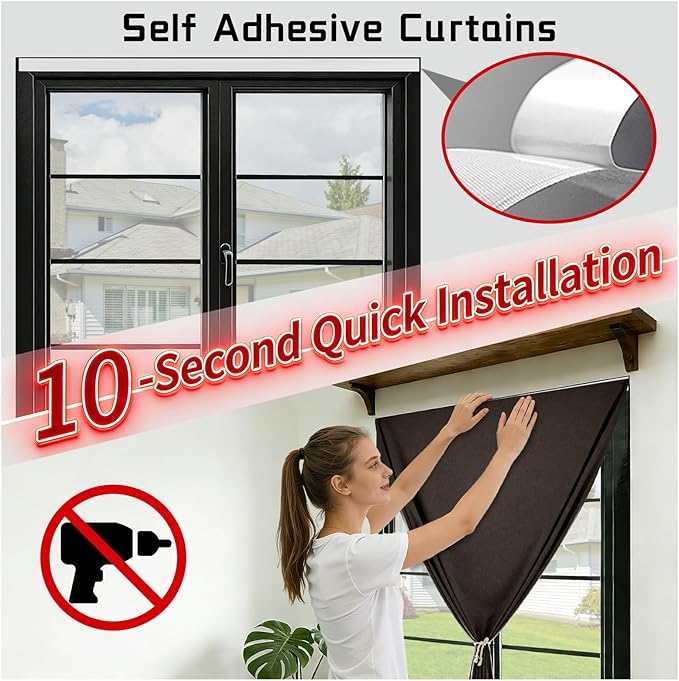No-Drill 100% Blackout Shade