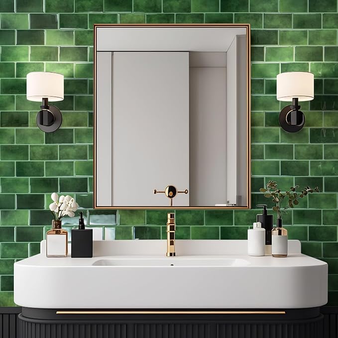 Art3d Peel and Stick Green Wall Tiles – 12"x12" Thicker Design Backsplash