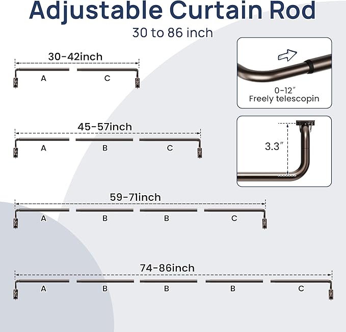 ENJOYBASICS Blackout Curtain rod
