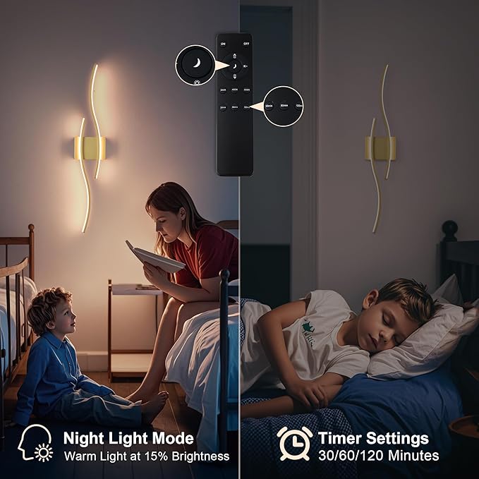 KARTOOSH Battery Operated Wall Sconces Set of Two